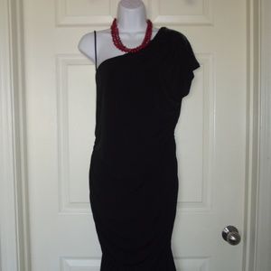 Enfocus Studio Black One Shoulder Sequin Dress